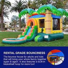 HERO KIDDO Tropical Breeze Bounce House Water Slide Green