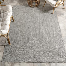 nuLOOM Braided Indoor/Outdoor Area Rug 12' x 18' Wynn Salt and Pepper