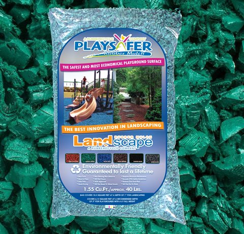 Playsafer Green Rubber Mulch 77 Cu. Ft. 2000 Lbs. Pallet