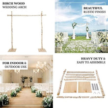 LANAZU 7.4ft Natural Birch Wood Wedding Arch, Square Backdrop Stand, Photography Stand, Rustic Wedding Arbor Decor, Wedding Backdrop, Ceremony Arch