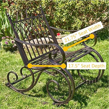 Zaer Ltd. Outdoor Metal Rocking Arm Chair (Arm Chair, Antique White)