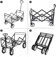 DUANZEYUQA Folding Garden Wagon Cart Outdoor Park Foldable lity Wagon Picnic Camping Cart for Outdoor/Festivals/Camping