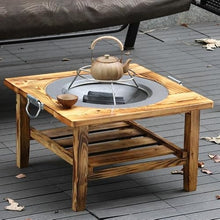 Portable Outdoor Fire Pit, Large Fire Pit for Patio with Steel Grill Rack Outdoor Charcoal Stove, Ideal for Bonfires, Camping, and Outdoor Cooking