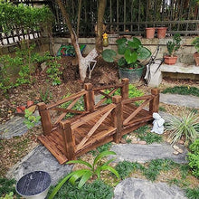 Katzowen Garden Wooden Bridge Classic Retro Arch Garden Bridge for Sidewalk Koi Pond Dry Creek, Courtyard Pathway Outdoor Footbridge Wooden, Wedding/Graduation Ceremony Decor