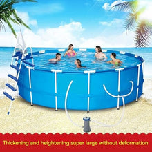 DFT Large PVC Above-Ground Swimming Pool with Strong Frame, 366Cm×122Cm, Suitable for All Ages, Durable, Easy to Install, Environmentally Friendly PVC Material(Size:366cm*122cm)