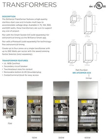 SPW Brilliance BRI-XFORMER-600 Low Voltage 600 Watt Multi-Tap Transformer Stainless Steel