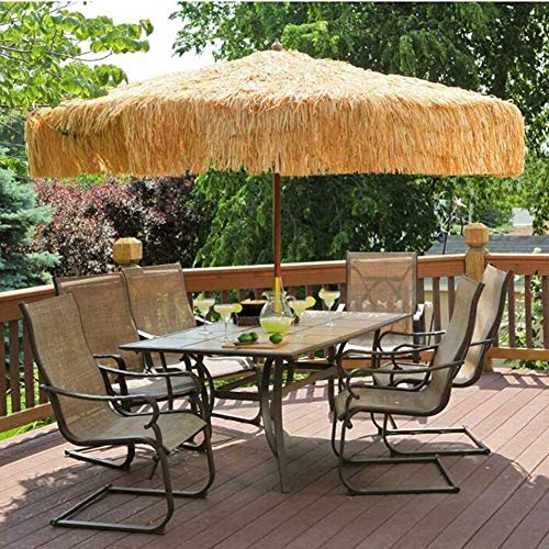 USZWBY Outdoor Garden Parasols Outdoor/Patio/Table Straw Umbrella Tropical Patio Thatched Sun Shade Umbrella for Beach Seaside Poolside Without Base
