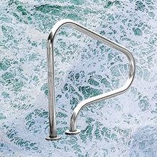 MSHOSAC Pool Handrail Pool Handrails 304 Stainless Steel Swimming Pool Handrail, Pool Hand Rail for Inground Pools and Spa, 3-Bend Pool Stair Railing, Silver (Thick 1mm)