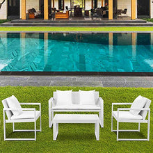 Benjara Benzara Faultlessly Stylish Outdoor White (Set of 4) Lounge Set,