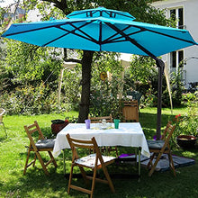 Sunnyglade 11FT Double Top Cantilever Patio Umbrella Deluxe Offset Blue