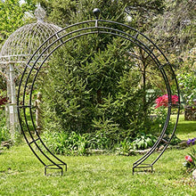 Zaer Ltd. Large Elegant Round Garden Arch Moon Gate Black