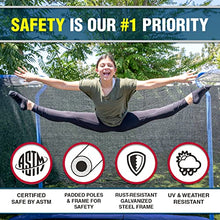 TruJump Kids Trampoline 12FT Square with Safety Enclosure Blue