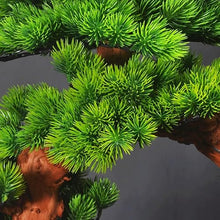 QWERAXZG Simulation Bonsai Welcome Pine Solid Wood Green Plant Decoration Living Room Entrance
