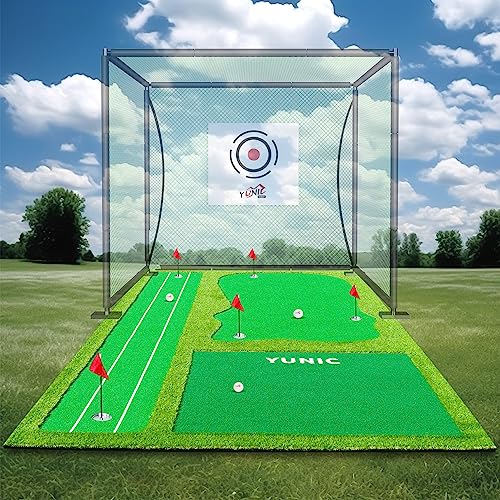 YUNIC Golf Putting Green Premium Nylon Training Mat Green