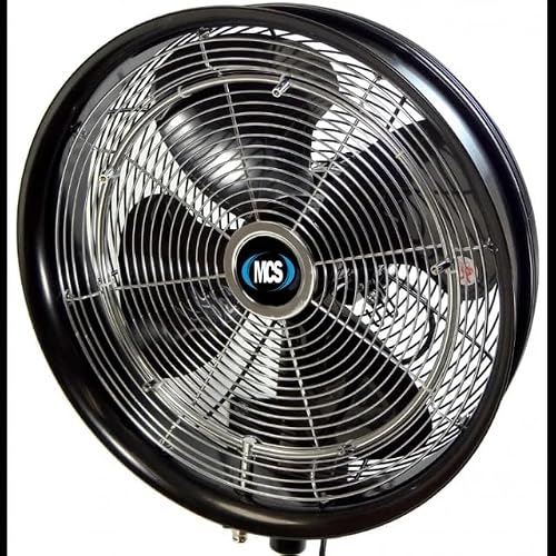 MCS Products 18" Oscillating Misting Fan- 5 Nozzle Mist Ring - Black