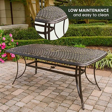 Hanover Traditions 7-Piece Patio Dining Set with 6 Swivel Rocker Chairs and Tan Cushions