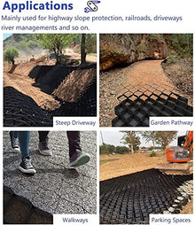 ZHOUHONG Ground Grid, Pea Gravel Grid Paving Grids/Mesh for Outdoor Driveway Walkways Subgrade Work, 5cm High Anti-Deformation Soil Slope Mesh (Color : W X L, Size : 4x10 m/13x33 ft)