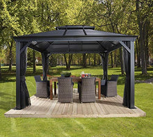 Sojag Outdoor 12' x 16' Mykonos Double Roof Hardtop Gazebo Dark Grey