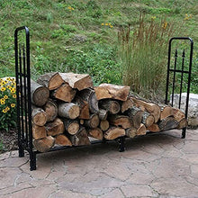 WANGKENSU 6ft Log Holder Outdoor Heavy Duty Firewood Rack, Steel Tubular Fire Wood Stand for Patio Deck Log Storage, Easy Assemble Fireplace Tool