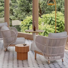 NEKCOCO Lounge Chair Outdoor Wicker Sofa Patio Terrace Garden Balcony Rattan Chair Leisure Sunscreen Waterproof Furniture