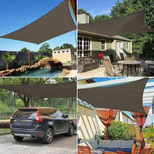 COARBOR Heavy Duty Rectangle Sun Shade Sail with Steel Cable for Patio Backyard Garden Brown