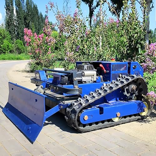 Remote Control Lawn Mower with Snow Plow – 9HP Hybrid, 800m Remote, 55cm Cut, 2-15cm Electric Height, 45° Slope, Brushless Motor – for Estate, Farm, Snow – Year-Round Crawler Utility