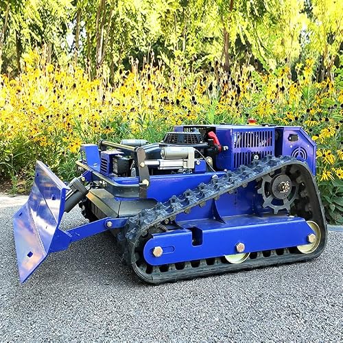 Remote Control Lawn Mower with Snow Plow – 9HP Gas Hybrid, Zero-Turn, 2-15cm Electric Height, 42° Slope, 800m Remote, Brushless Motor – for Large Turf, Snow, Orchard – Year-Round Professional Machine