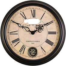 NUHSLF Classic Outdoor Garden Wall Clock, Retro Silent Quartz Clock Garden Clocks Outdoor Waterproof Swing Nostalgic Clock Outside Clock Outdoor Wall Clock Indoor Outdoor Deco