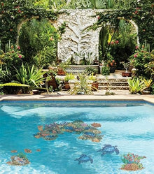 Custom Mosaics, Inc. Coral Reef Porcelain Swimming Pool Mosaic (58" x 33")