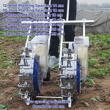 Hand-Push Garden Seeder, Roller Seeding and Fertilizer Applicator, Adjustable Row spacing and Plant spacing, for Peanut Corn Cotton(6 Mouths)