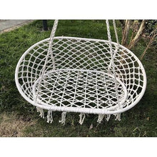 MaGiLL Portable Swing Indoor and Outdoor Camping Hanging Swing Cradle Woven Tassel Lightweight Hanging Basket Net Hammock (Color : D, Size : Light Grey)
