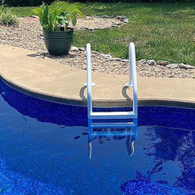 3 Rung Step Ladder Inground Pool Handrail with Polymer Finish, White