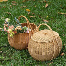 ASWRTYJO Imitation Vine Weaving Vegetable Basket Carrying Basket Picnic Basket Weaving Water Fruit Basket(E)