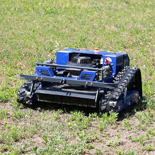 Crawler Lawn Mower – 8.2HP Petrol Hybrid, 680m Remote, 51cm Deck, 2.5-13.5cm Electric Height, 38° Slope, 1550W Brushless, Quick-Drain Oil – for Manor, Park, Orchard – All-Terrain Grass Cutter