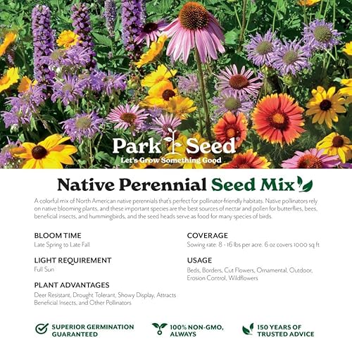 Park Seed Grow Your Own Wildflower Garden Seeds Native Perennial Mix 10 lbs
