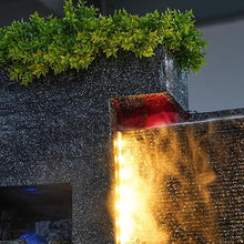 Large Outdoor Cement Water Fountain with LED Lights, Modern Garden Waterfall Feature for Patio, Courtyard, Backyard, Landscape, Commercial Decorationm10FT 2-Piece Set(#B)
