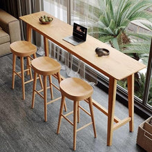 Bar Height Table Solid Wood Bar Table Home High, Modern Long Narrow, Suitable for Cafes, Balconies, Bars