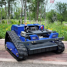 AIWEIYA 9HP Hybrid Remote Control Lawn Mower, 55cm Cutting Deck, 2-15cm Electric Height Adjust, 45° Slope Climbing, Zero Turn, Brushless Motor, Tracked Mower for Garden Farm Orchard