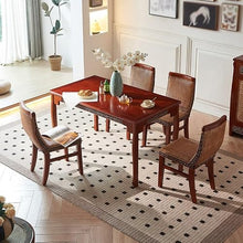 HEAIQI Coffee Table Wooden Dining Table Living Room Retro Rattan Rural Square Restaurant Negotiation