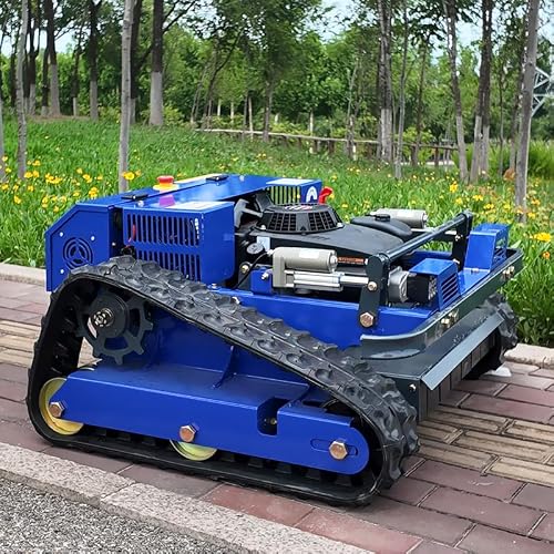 RC Crawler Mower – 8.5HP OHV Gas Hybrid, 750m Remote, 52cm Deck, 1.5-14cm Electric Height, 42° Slope, 1700W Brushless Drive, Transparent Circuit Box – for Manor, Park,Durable All-Terrain Machine