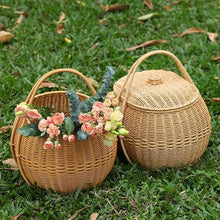 ASWRTYJO Imitation Vine Weaving Vegetable Basket Carrying Basket Picnic Basket Weaving Water Fruit Basket(E)