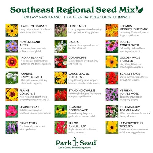 Park Seed Wildflower Garden Seeds Mixture Southeast Regional Mix 50 lbs