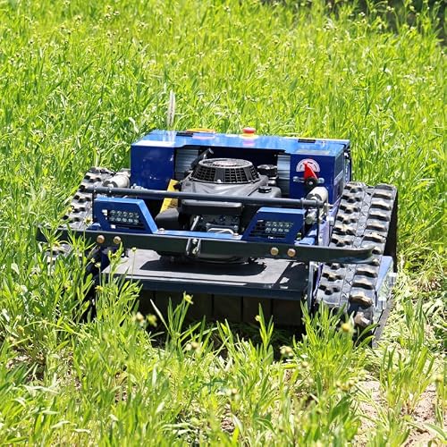 Tracked Remote Control Lawn Mower – 7.5HP Petrol, 700m Control, Zero Turn, Electric Height Adjust – for Complex Terrain, Hillside, Orchard – Powerful All-Season Mower
