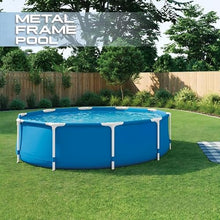 10ft x 30in Metal Frame Round Above Ground Swimming Pool with Pump