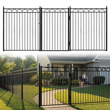 Fencer Wire 104FT Heavy Duty Arc Fence Barrier Kit, Anti-Rust Metal Steel Fence with 6FT Height X 5FT Width Panels, Gate, Posts, Connectors, Diameter Outdoor Fencing for Yard, Pool, Patio