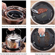 Stainless Steel Barbecue Grill, Iron Plate Barbecue, Fast Heating, NonStick, Convenient Household Round Small Barbecue Grill, Outdoor Cooking,A,40CM (B 40 cm)