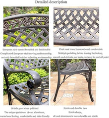 ERoomQ Outdoor GThe Bench,40-inch Patio GThe Bench Outdoor Metal Double seat, Cast Aluminum Frame Rose Antique Finish Park Chair