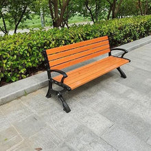 clould fitness Park Bench Outdoor Commercial Long Chair Cast Iron Solid Wood Community Square Seat Thick Wide Bench Outdoor Benches