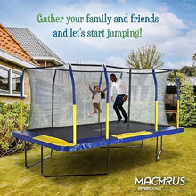 Upper Bounce Rectangle Trampoline Set with Premium Enclosure Blue/Yellow