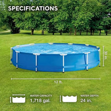 12ft x 30in Round Metal Frame Above Ground Swimming Pool, Pump Not Included
